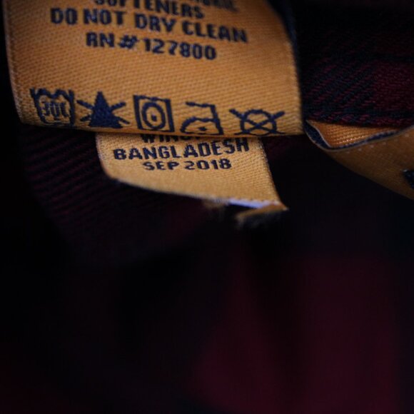 Tailor Vintage Shirt Mens Large Red/Black Plaid Performance Flannel Flip Cuff - Picture 10 of 14